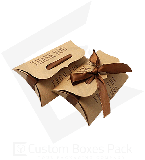 custom kraft paper gift pillow boxes