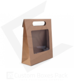 custom kraft window bag boxes wholesale