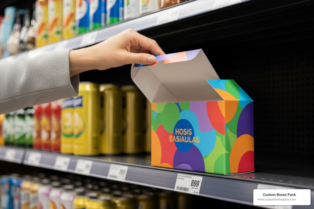 Designing flip top boxes to capture US consumer attention