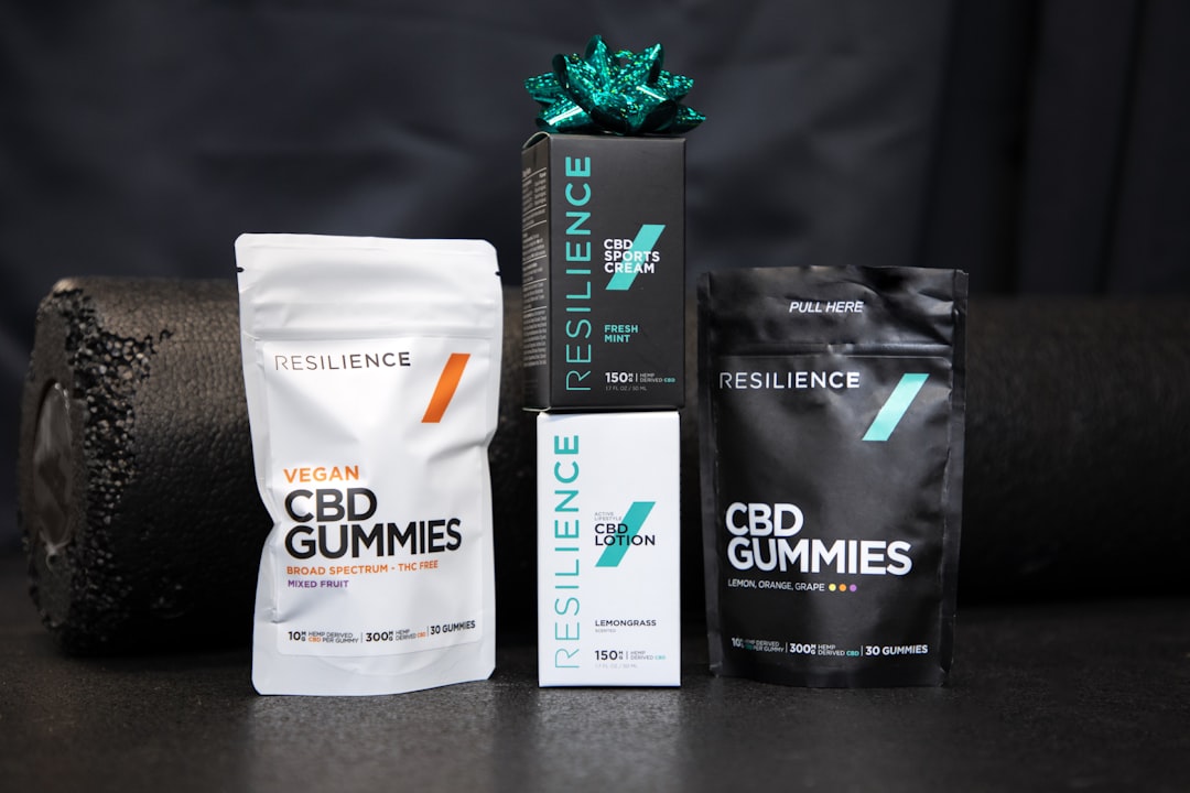 CBD cream and gummies packaging with branding