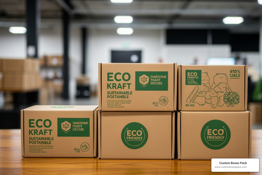 eco kraft printed packaging premium sustainable boxes